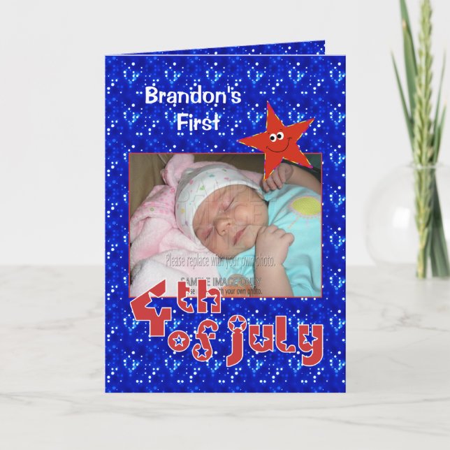 Baby's First 4th of July Photo Card (Front)