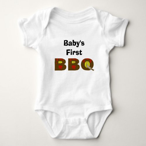 Babys First BBQ T_shirt  Customize It Baby Bodysuit