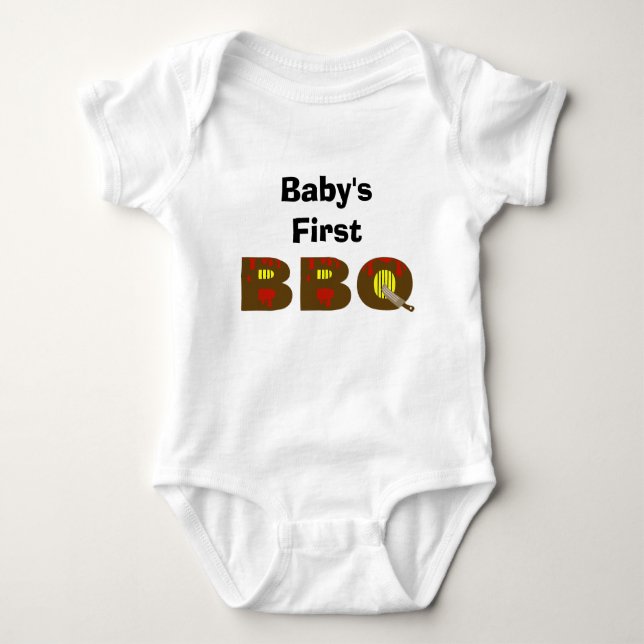 Baby's First BBQ T-shirt  Customize It! Baby Bodysuit (Front)