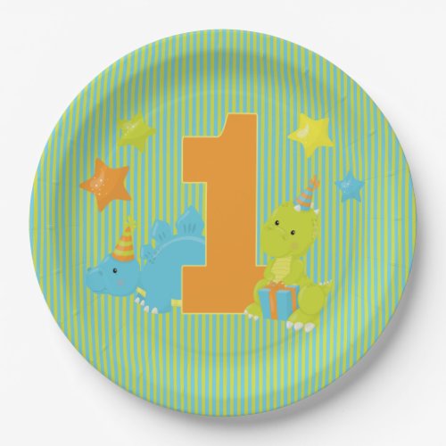 Babys First Birthday _ Baby Dinosaur Party Paper Plates