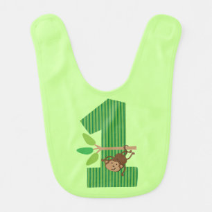 Baby's First Birthday Bib (Baby Monkey)