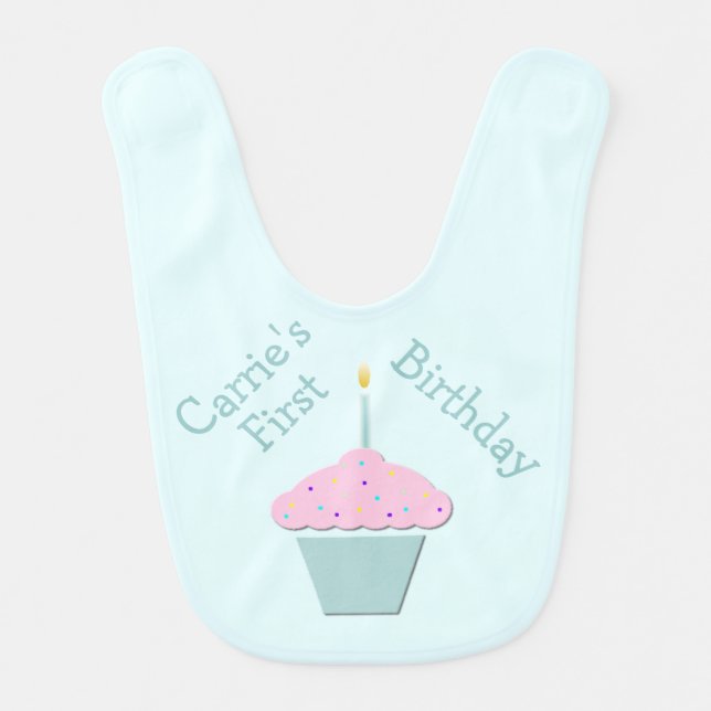 Baby's First Birthday Custom Bib (Front)