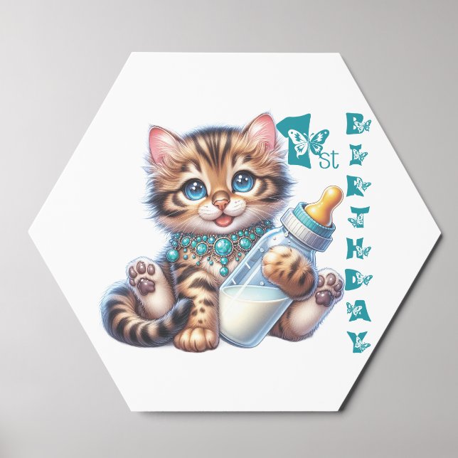  Baby's first birthday. Foam Core Photo Tile (Front)