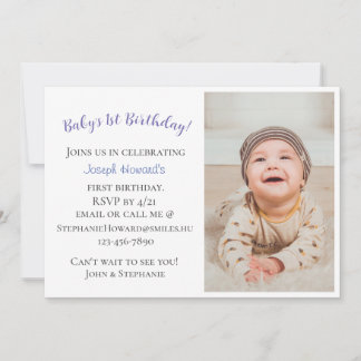 Baby's First Birthday Personalized Invitation