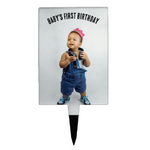 Baby's First Birthday Photo Cake Topper