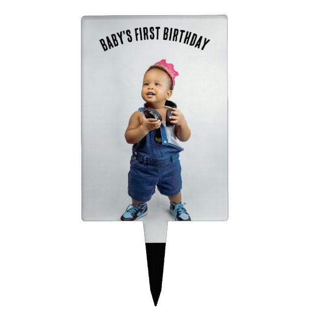 Baby's First Birthday Photo Cake Topper (Front)