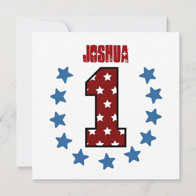 Baby's First Birthday Red White Blue Stars V02 Invitation (Front)