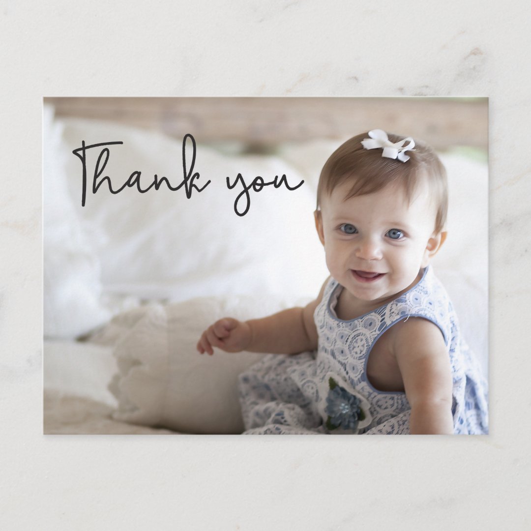 Baby's first birthday Thank You Photo Postcard Zazzle