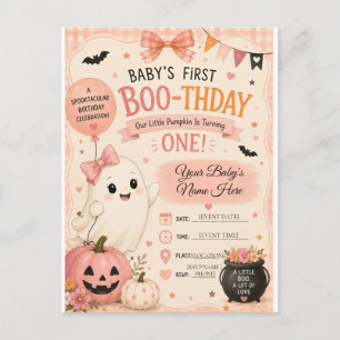 Baby's First Boo-thday Halloween Birthday Invitation Postcard
