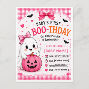 Baby's First Boo-thday Halloween Party Postcard