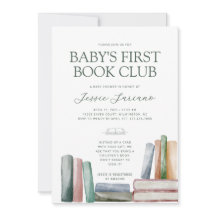 Baby's First Book Club Baby Shower Invitation