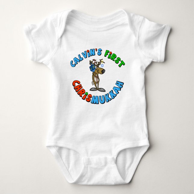 Baby's First Chrismukkah Baby Shirt Customized (Front)