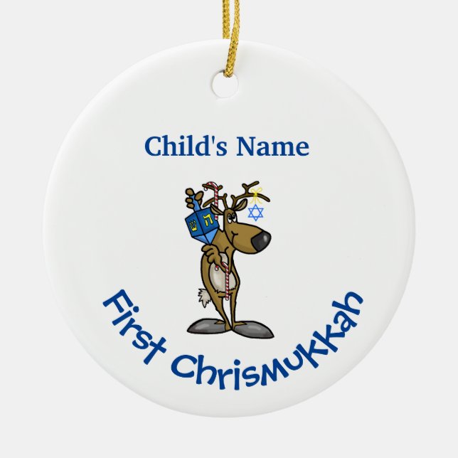 Baby's First Chrismukkah Ornament  Customize It! (Front)