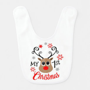 Babys First Christmas Baby Bib