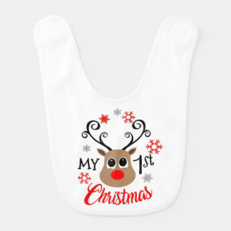 Babys First Christmas Baby Bib