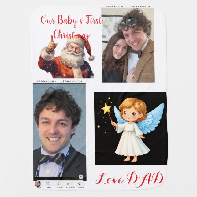 Baby's First Christmas Baby Blanket (Front)