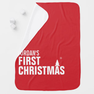 Baby's First Christmas Baby Blanket Red