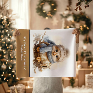 Baby's First Christmas Baby Chick Winter Dressed Blanket