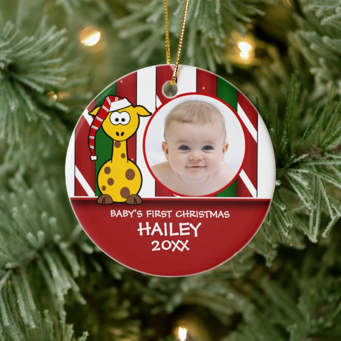 baby's first christmas giraffe ornament