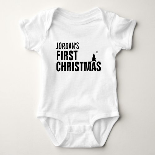 Babys First Christmas Baby Jersey Bodysuit