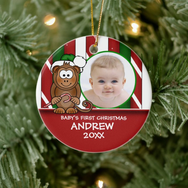 Baby's First Christmas Baby Monkey Ornament (Tree)