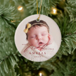Babys First Christmas Baby Stats Ceramic Ornament at Zazzle