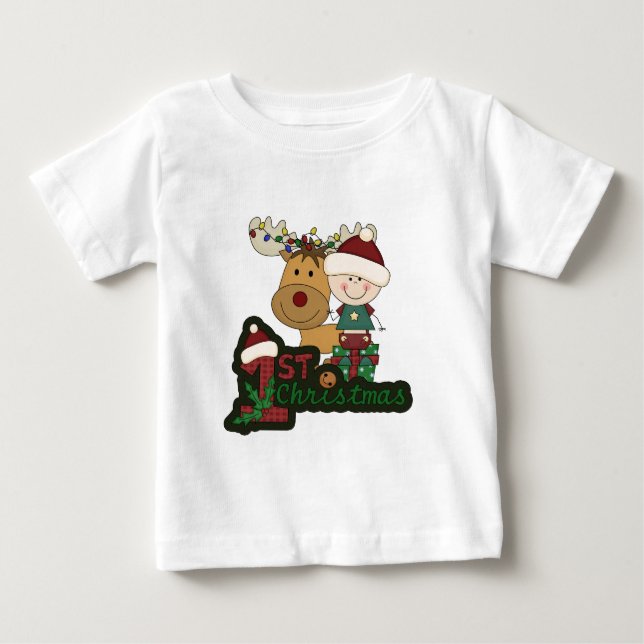 Baby's First Christmas Baby T-Shirt (Front)