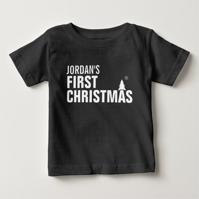 Baby's First Christmas Baby T-Shirt Red (Front)