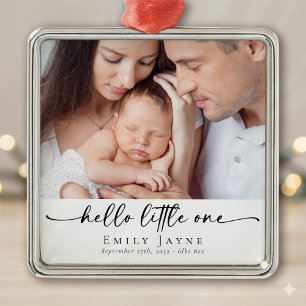 Baby's First Christmas Birth Announcement Metal Ornament