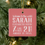 Baby's First Christmas Birth Stat Photo Ceramic Ornament<br><div class="desc">Cute birth stat Christmas tree ornament,  customized with baby's birth details and photo.</div>