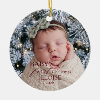 Baby's First Christmas Birth Stats Custom Ornament