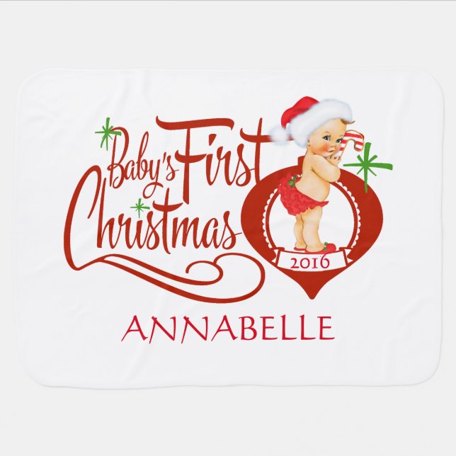 Baby's First Christmas Blanket (Horizontal)