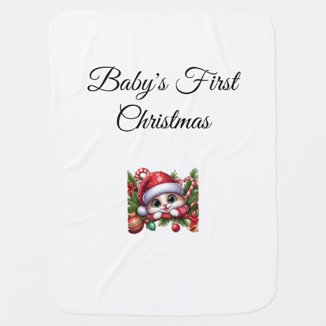 Baby's First Christmas Blanket (customize it) (Front)