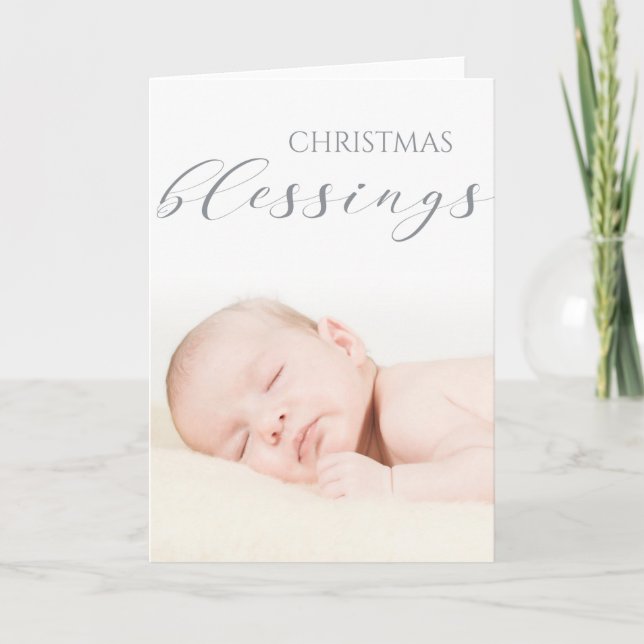 Baby's First Christmas Blessing -YOUR BABY'S PHOTO Card (Front)