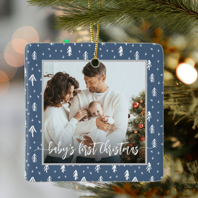Baby's First Christmas Blue Ceramic Ornament (Creator Uploaded)