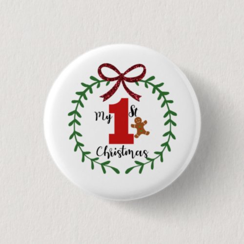 Babys First Christmas Button