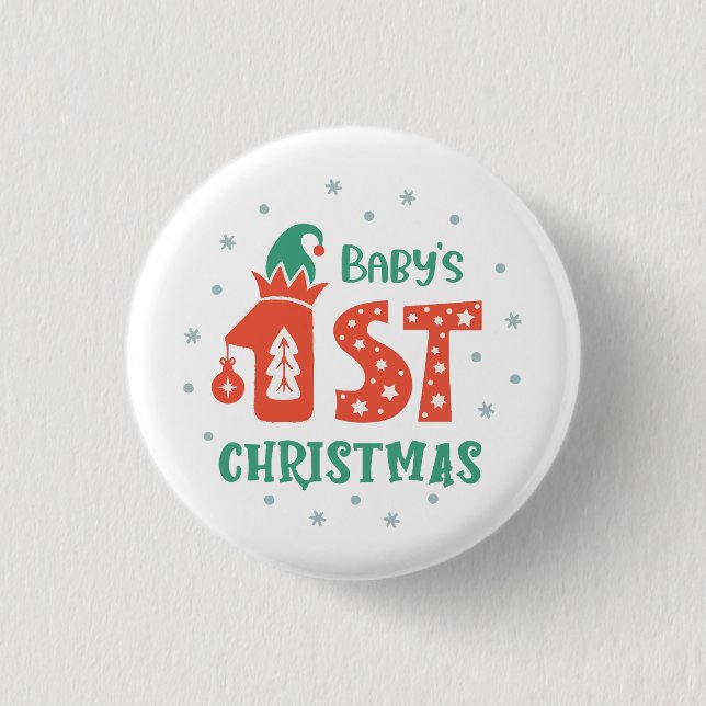 Baby's First Christmas  Button (Front)