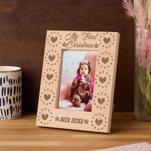 Baby's First Christmas Calligraphy  Engraved Frames