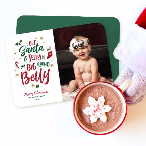 Babys First Christmas card cute Funny Photo card
