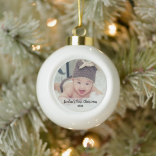 Baby's first christmas ceramic ball christmas ornament