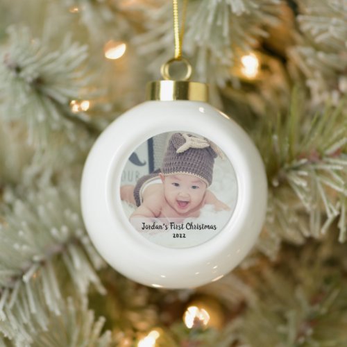 Babys first christmas   ceramic ball christmas ornament