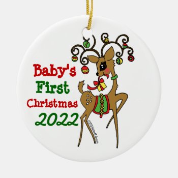 Babys First Christmas Ceramic Ornament by TigerLilyStudios at Zazzle
