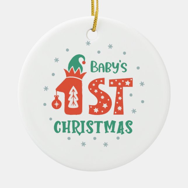 Baby's First Christmas  Ceramic Ornament (Front)