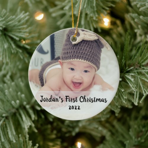 Babys first christmas  ceramic ornament