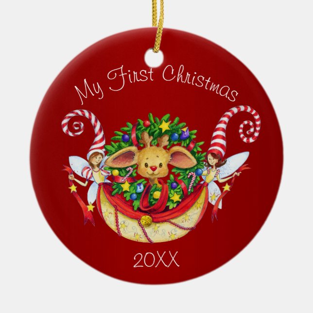 Baby's First Christmas Ceramic Ornament (Front)