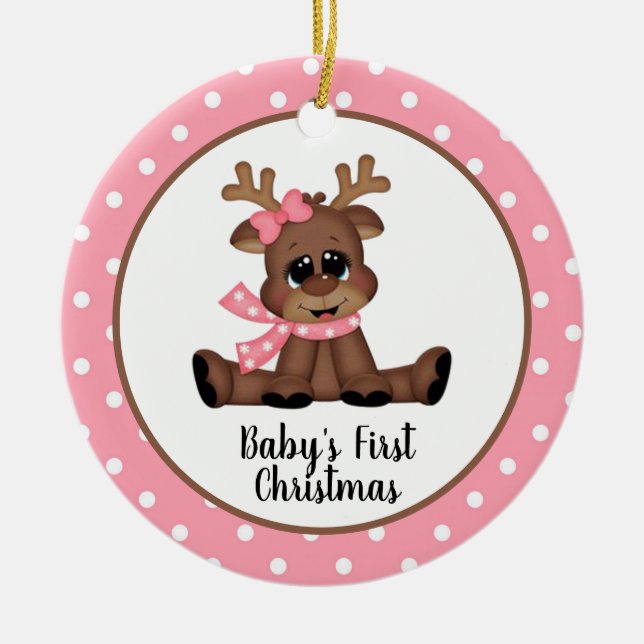 Baby's First Christmas Ceramic Ornament (Front)