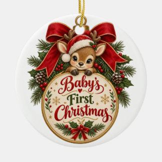 Baby's first Christmas Ceramic Ornament