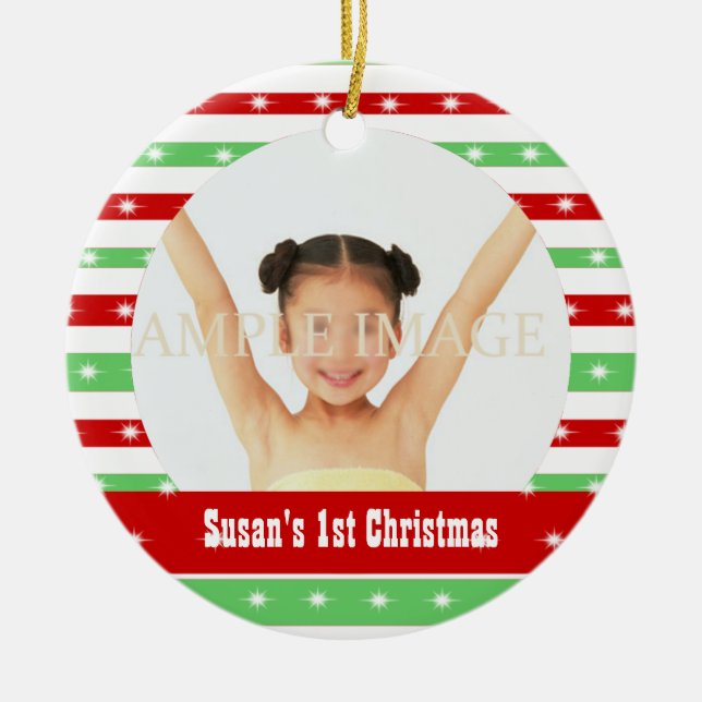Babys first Christmas Ceramic Ornament (Front)