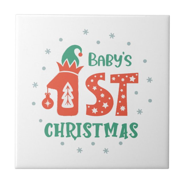 Baby's First Christmas  Ceramic Tile (Front)