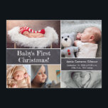 Baby's first Christmas Chalkboard Photo collage  Invitation<br><div class="desc">Capture the magic of your baby's first Christmas with this charming and customizable photo collage invitation. Designed with a chalkboard theme, it allows you to personalize the card with adorable photos of your newborn. Celebrate this special milestone by sharing the joy and excitement of your baby's first Christmas with your...</div>